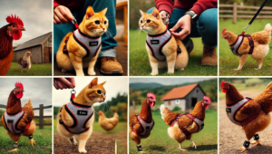 H Style Cat Harness on a Chicken